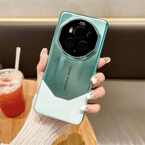 Case for Honor Magic6 Pro Magic 6 Pro Porsche Design Plated Stitching Leather Hard Shell Silicone Soft Frame Camera Full Package Protection Anti-drop Shockproof Protective Case