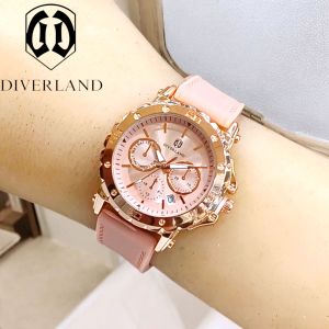TERLARIS / TERBARU JAM TANGAN WANITA ORIGINAL / JAM TANGAN DIVERLAND DD007 TALI RUBBER / JAM TANGAN WANITA WATER RESIST / TANGGAL AKTIF CHRONO VARIASI