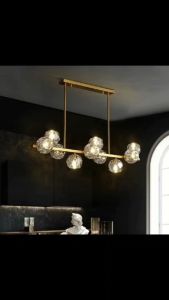 Wholesale And Retail Luxury Ceiling Lamp Nordic Drop Lighting Golden Molecular Hanging Light Crystal Dining Living Room Chandelier Restaurant