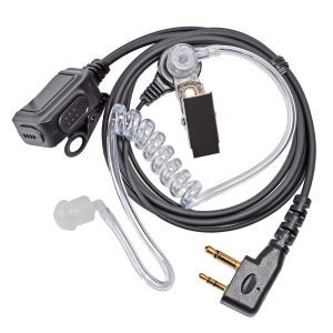 หูฟังวอล์คกี้ทอล์คกี้แบบมีสายชุดหูฟังดั้งเดิมพร้อมท่อขดลวดอะคูสติกที่ชัดเจนชุดหูฟังสำหรับวิทยุกลาง