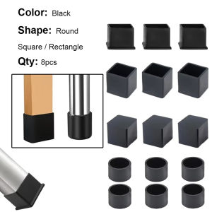 8PCS Floor Protector Silicone Chair Leg Cap NonSlip Table Legs Dust Cover Floor Protector Mat Pipe Plug Furniture Leveling Feet