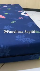 Sarung Kasur Busa Resleting Ukuran Single Size 80x200 90x200 Murah Berkualitas Seprai Home Made Motif Flamingo