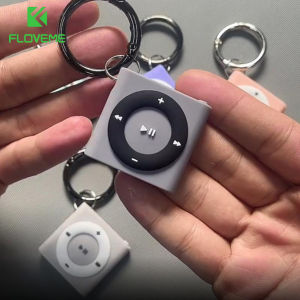 FLOVEME Airtag Protector Case Retro MP3 Style Keychain Anti-loss Protective Air Tag Holder Shell Case Cartoon Silicone Sleeves Cover For Airtags