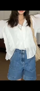 Kemeja Korean Blouse Women Ladies Loose Chiffon Ruffle Long Sleeve Shirt Solid Color Women Shirt
