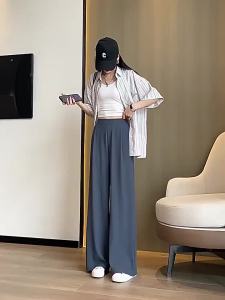 High Waist Drape Wide Leg Pants