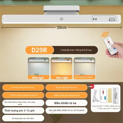 Đèn Bàn LED Treo Từ Tính Sạc USB Điều Chỉnh Độ Sáng 3/5 Màu Sắc Dùng Làm Đèn Đọc Sách Đèn Để Bàn Đèn Tủ Đèn Tủ Quần Áo Đèn Ngủ