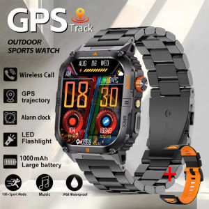 Hot 2026 New Military Smartwatch Flashlight Wireless Call Wrist Watches IP68 Waterproof Sports Smart Watch For Men Women Android