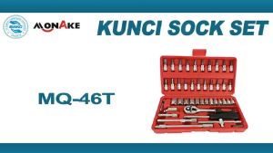 MONAKE Kunci Sok Set 12/32/37/46/53/61/82/94 pcs Set (COD) Lengkap Kunci Mata Sok 1/2 and 1/4 inch Set Potong Kunci Pas Alat Set Cincin Wrench Rachet alat perkakas lengkap motor Rachet Handle Multifungsi kunci 24 gigi