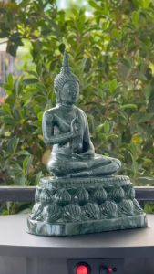 พระพุทธรูป พระบูชา พระแกะสลัก ปางประทานพร ปางปฐมเทศนา ปางแสดงธรรมจักร หินเขียว หน้าตัก 5 นิ้ว พร้อมฐาน