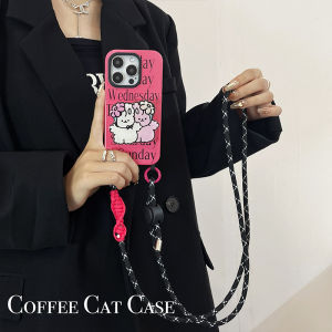Rabbit Stand Crossbody Phone Case Strap Adjustable Lanyard for Apple 15Promax iPhone 13 Creative Silicone Protective Cover