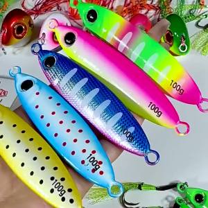 1 Mồi Câu Cá Phát Sáng 30g-100g Mồi Câu Kim Loại Hình Thìa Có Móc Đôi Dùng Cho Câu Jig Chậm Câu Đứng Mồi Cứng VIB Mồi Bơi Cho Câu Cá Biển Sông Hồ