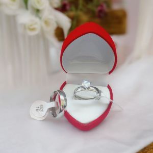 Promo Cincin Titanium Antikarat Perhiasan Permata Zircon Free Kotak Cincin