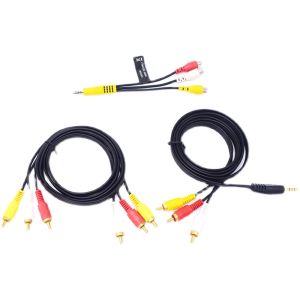 Đầu Nối AV 3 Trong 1 Cho Hộp Demodulator TV Video Âm Thanh Đầu Ra莲花母头 3 Cặp 3莲花头 AV线 EVD3.5mm转莲花头音视频
