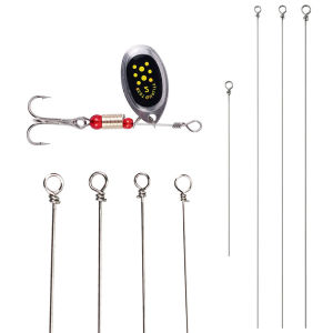 30pcs Stainless Steel Wire Fishing Spinner Shaft Looped Lure Making Kit for Freshwater Bass Trout Walleye Salmon - Fishing Rigs