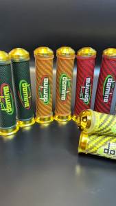 DOMINO Handle Grip Transparent Silicone Carbon Gold Bar End Universal Racing Rubber made in Thailand