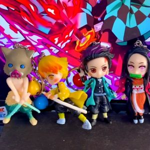 Móc khóa mô hình nhân vật đứng Thanh Gươm Diệt Quỷ Tanjiro Tanjirou Nezuko Inosuke Zenitsu Kimetsu no Yaiba