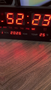 (BISA COD)JAM DINDING DIGITAL LED BESAR 3615 MEJA MASJID - FITUR KALENDER JAM ALARM JUMBO