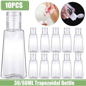 5/10PCS Transparent Trapezoidal Lotion Bottle 30/60ml Refillable Plastic Container Reusable Hand Sanitizer Bottle