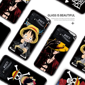 ECASE Cellphone Case For Samsung Galaxy A12 5G A54 5G A53 5G A42 5G A13 5G A52 A50 A50SA51 A71 Case For Boys Cartoon Luffy Glossy Cases Scratch Resistant Tempered Glass Casing Back Cover