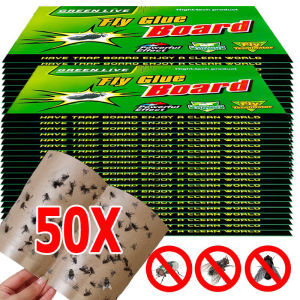 50pcs Non-Toxic Fly Sticky Board Traps / Flying Mosquito Sticky Note / Pest Control Fly Catcher Board / Strong Flies Repellent Traps