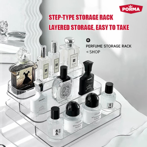 PORMA Perfume Display Organizer Clear Multilayer Cosmetic Display Rack Large Capacity Acrylic Desktop Storage Rack
