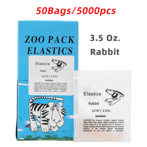 5000Pcs/Box Dental Rubber Band Orthodontic Ligation O-Ring Orthodontics Braces Elastics Animal Traction Rings Chipmunk Rabbit