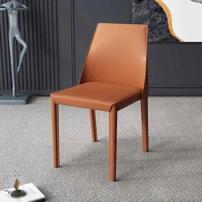 Italian Minimalist Saddle Leather Dining Chair