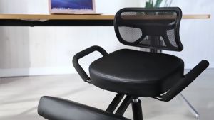 ✔️Ready Stock✔️ Ergonomically Kneeling Chair Back Handle Caster Kneel Cushion Seat Office Computer Knee Rocking Stool