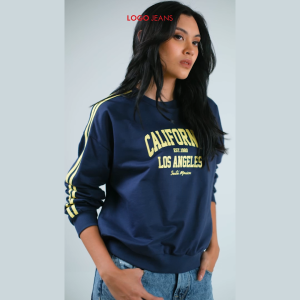 Logo Jeans Sweater Wanita Eira Navy 34446L1NA