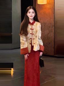 CHANGTONG | Chinese Style Modern Elegant Fashion Qipao Dress Set
