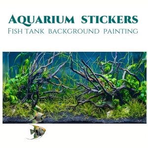 Riverbed Branches Fish Tank Background Painting Aquarium Background Painting Sticker Front Self-Adhesive Landscape Ornaments