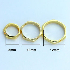 10Pcs 8/10/12mm Rhombus Shape Bead Frame Circle Ring Bead Frame Spacer Bead Connector Link Ring For DIY Jewelry Accessories
