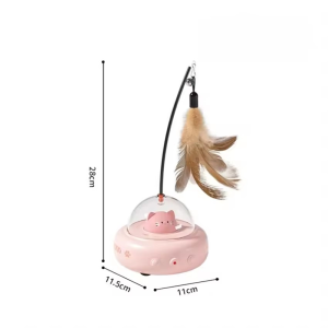 Smart Teaser Cat Toy Electric UFO Cat Teaser Stick With Bell Training Pet Toys Replaceable Feather Interactive Cat Supplies