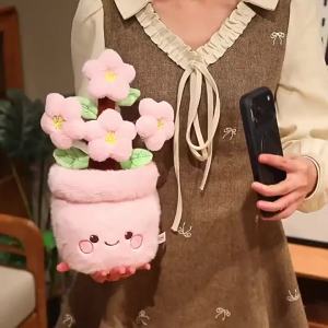 HEMIXIONG | Creative Practical Water Lily & Peach Flower Pot Dolls Decorative Desk Ornament