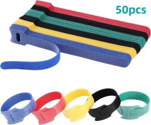 50pcs/100pcs Reusable Cable Ties Multi-Purpose Cable Ties Flexible Wire Organizer Adjustable Cable Management