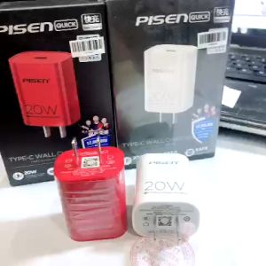 Cóc sạc nhanh PISEN Quick PD 20W - (TS-C135)- Màu đỏ Hàng chính hãng