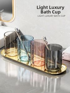 Hourleey | Couple and Child Friendly Transparent Goblet High-appealing Mouthwash Cup