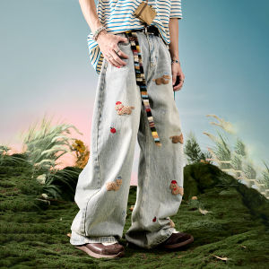 nuthink | American Style Embroidered Warm Pants