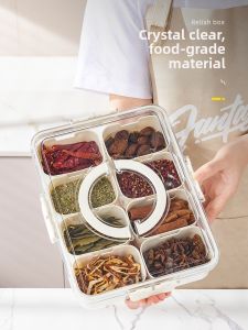 Food Grade Spices Organizer Multi-Compartments Storage Box