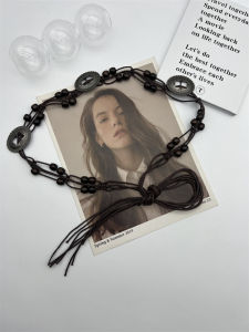 Handwoven Bohemian Style Brown Tassel Belt for Women Decorative Dress Waist Chain Butterfly Knot Soft Surface Smooth Buckle