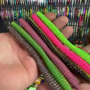 PROBEROS 30 Chiếc Mồi Câu Cá Mềm Có Gân Đuôi Thẳng Giun Silicone Nhân Tạo Mồi Cho Wacky Rig Bass Nước Mặn Câu Cá