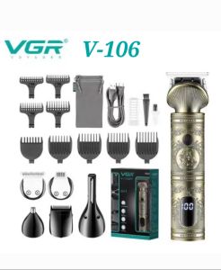 ORIGINAL VGR V-106 Professional Hair Clipper Hair Cut Mechine Nose Trim 6in1 USB Charging