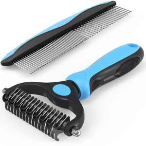 Pet Grooming Brush CombDual-Sided Professional Deshedding Brush for Cats and Dogs Pet Brush for Removing Tangles and Knots