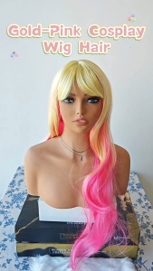 Cosplay Color Wig Pink/Purple Cos Wig for Female Daily Life Party Hair Wig Lolita Hair Extension