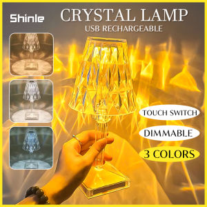 LED Crystal Rose Night Light Lamp Diamond Lamp Rechargeable Bedside Touch Table Lamp 3 colors/16colors
