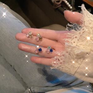 Geometric Square Crystal Earrings Unique Personality Light Luxury High-End Feeling Ear Jewelry Clip-On for Women Fashionable