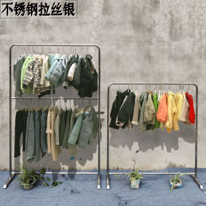 Double-Layer Stainless Steel Wire Clothes Rack Display Stand for Children and Womens Apparel in Quanzhou City