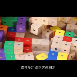 3D Wooden Magnetic Colorful Cube Blocks Puzzle Educational Construction Sensory Toy Montessori Inligence Math Kid Boy Girl