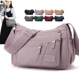 New Nylon Commuter Casual Ladies Single Shoulder Bag Multi Compartment Simple mid Age Backpack Crossbody Korean Style Womens Bag