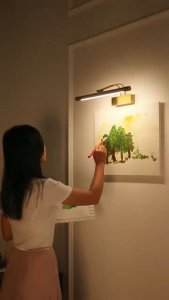 LUCKYLED Rechargeable Modern Wall Light Indoor Gold LED Wall Lamp Lampu dinding Dimmable Picture Light